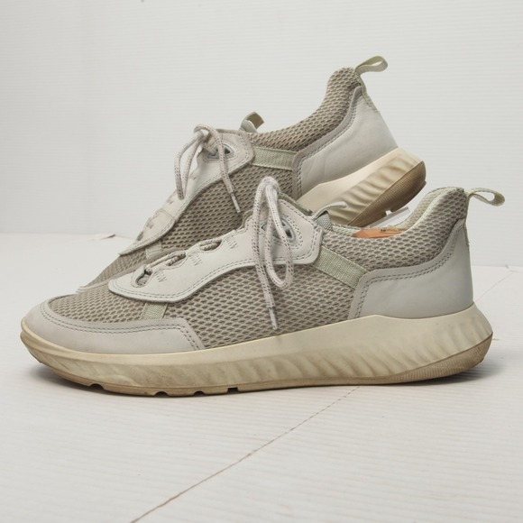 ECCO Men\'s Ath-1ftr Perforated Sneakers Size 10.5 Beton Gray Mesh 51181457842